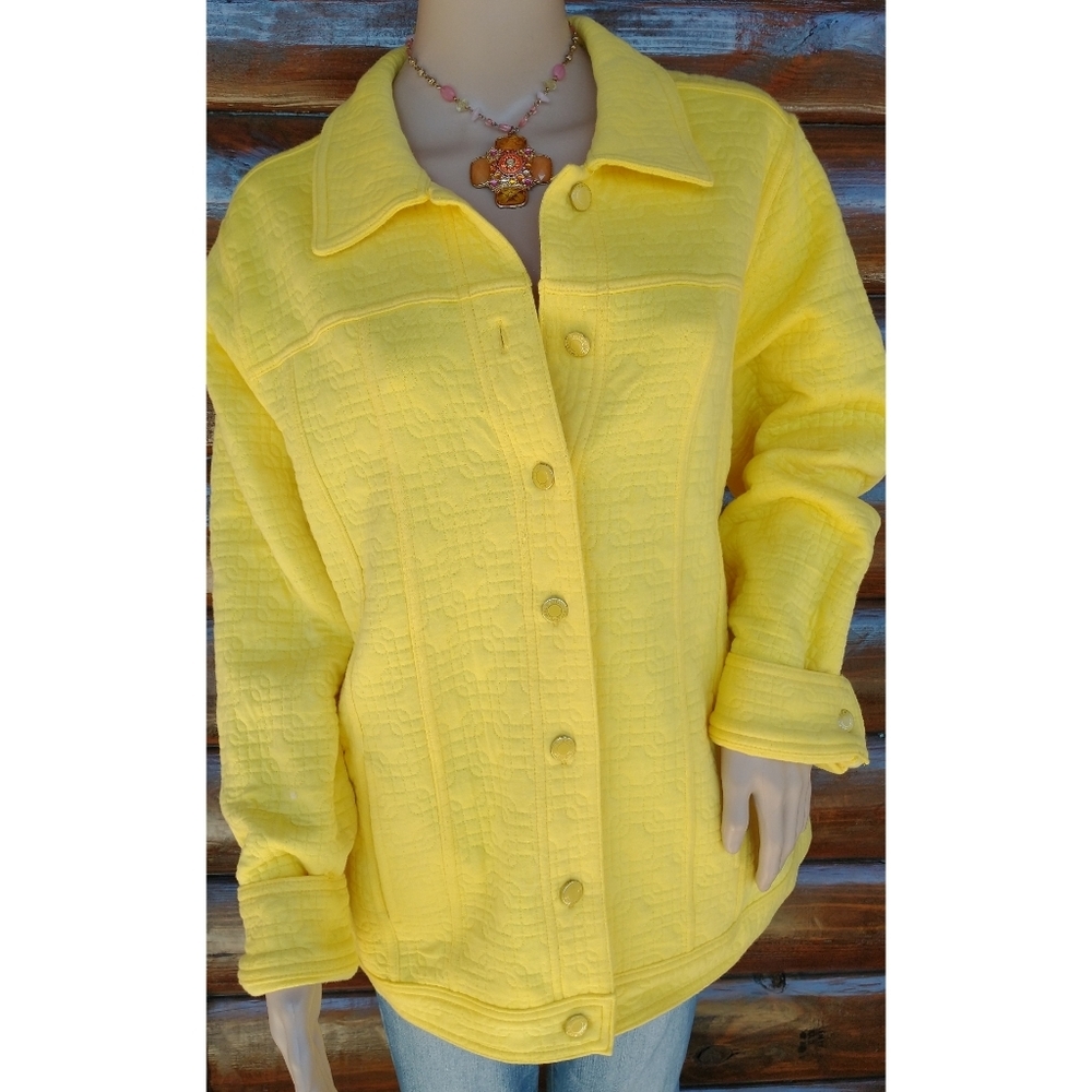 Isaac Mizrahi Live Quilted Button Front Jacket Size 2X